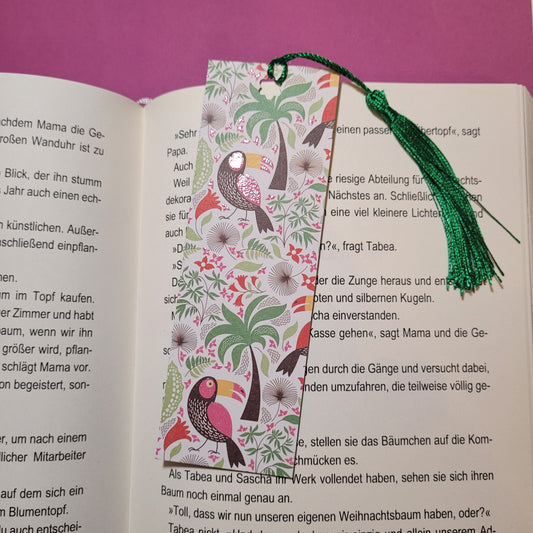 Unikat-Lesezeichen „Tropenglück“ - Ein handgefertigter Hauch Sommer für dein Lieblingsbuch 🌴📚☀️