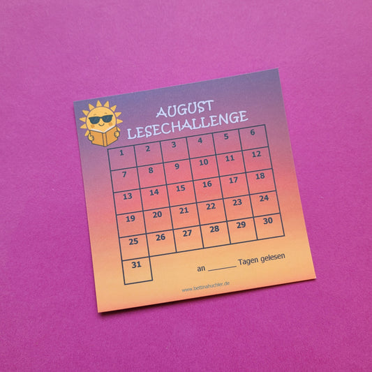 Lesetracker „August Lesechallenge“ - Mach den August zu deinem Lesemonat! 📚☀️🍉✨