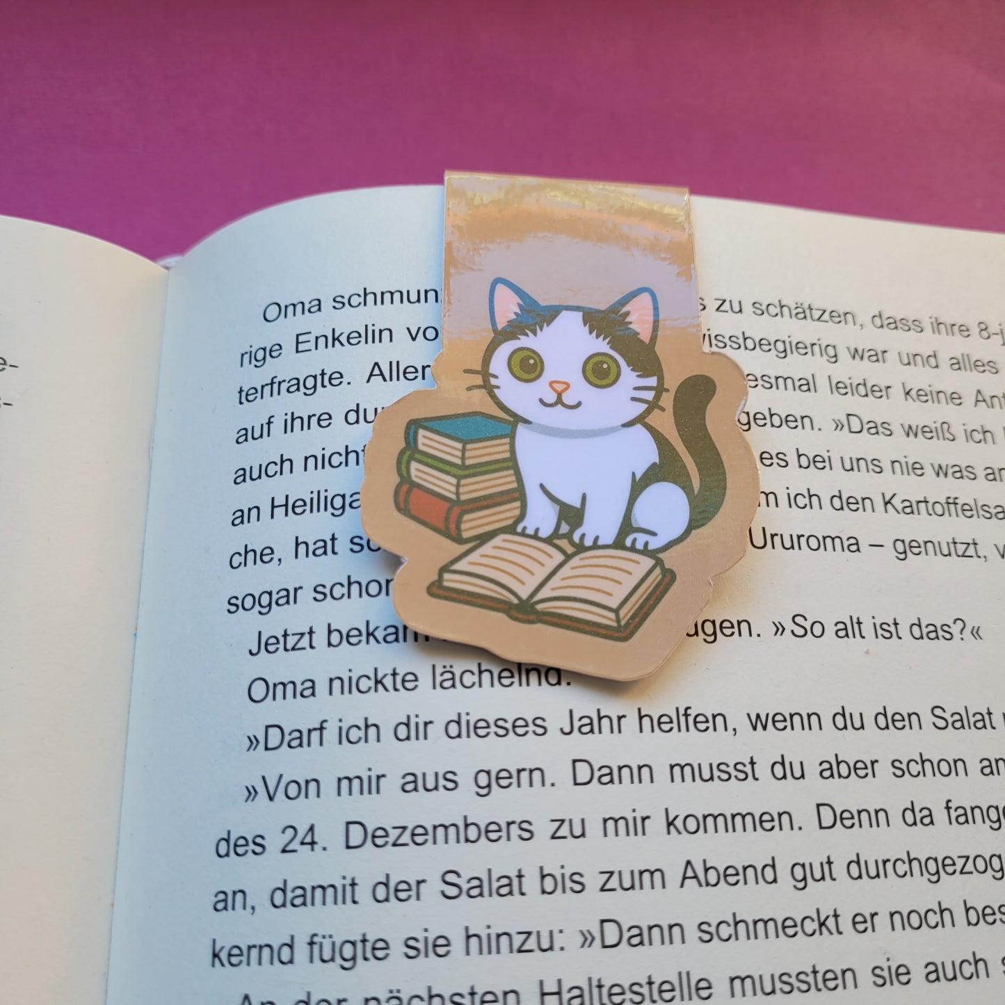 Magnet-Lesezeichen „Mia“ - Eine kleine Diva begleitet deine Lesestunden 🐱📚✨
