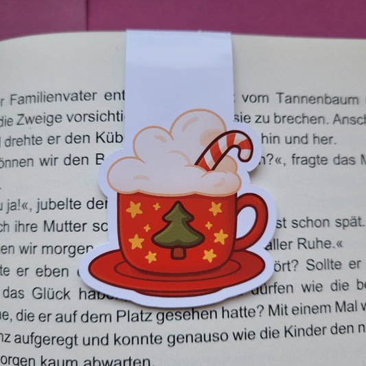 Magnet-Lesezeichen „Weihnachtskakao“ - Gemütliche Winter-Lesepause ☕🎄📖