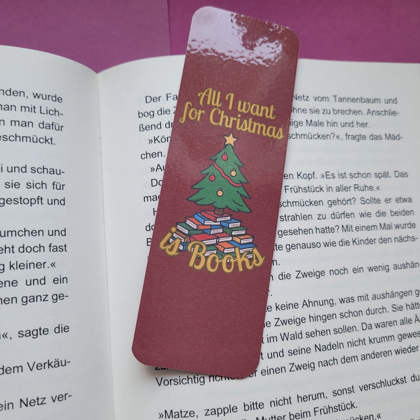 Standard-Lesezeichen „All I want for Christmas is Books“