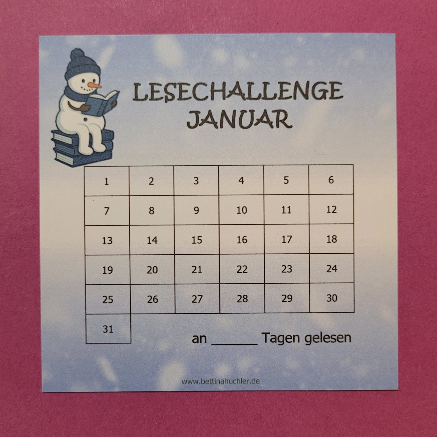 Lesetracker „Januar Lesechallenge" ⛄