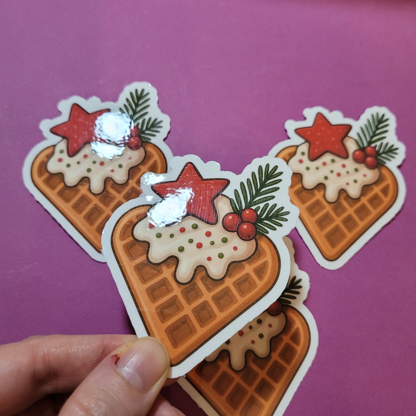 Sticker „Weihnachtswaffel“ - Cozy Winter- & Bakery-Vibes für Bücherfans 🧇🎄📖