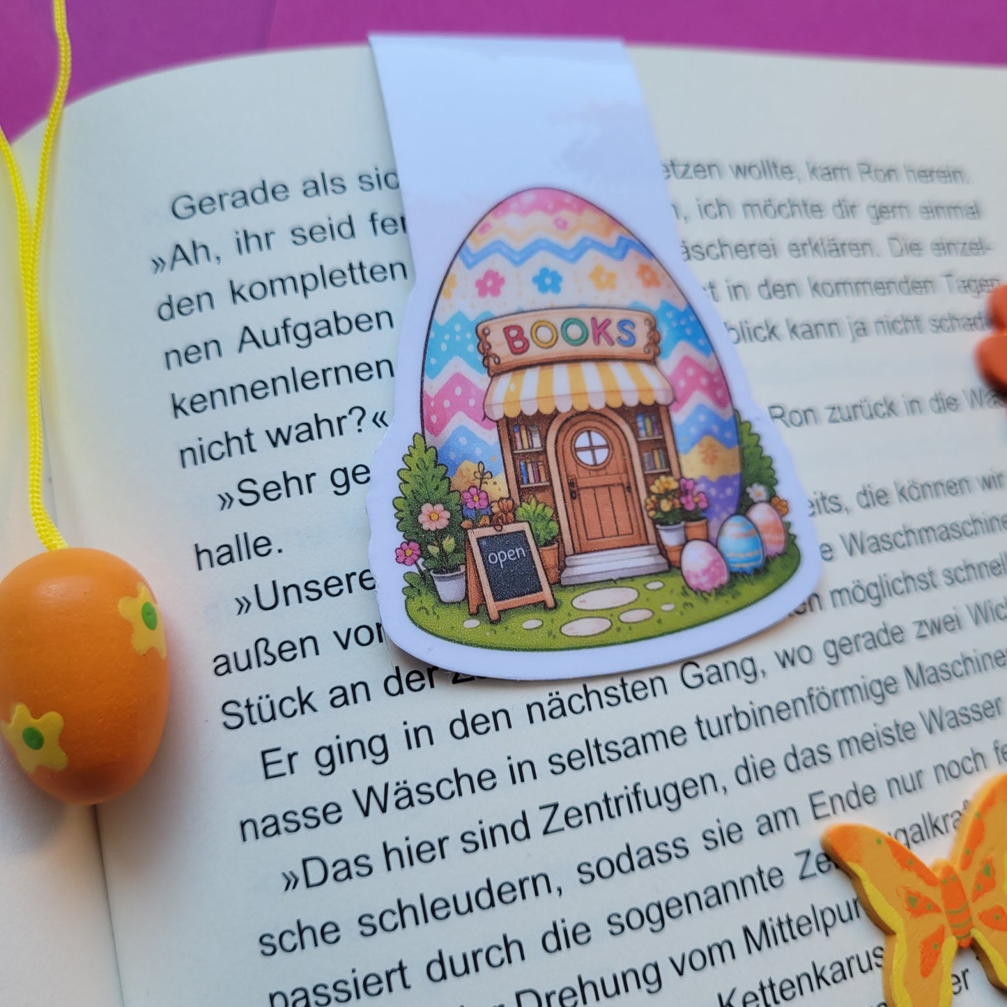 Magnet-Lesezeichen „Buchhandlung Osterei“ 🏬🥚