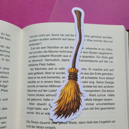 Form-Lesezeichen „Hexenbesen“ 🧹✨