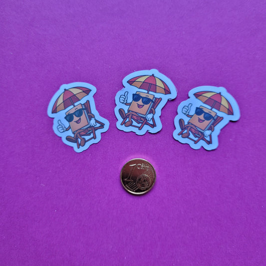 Sticker Buch im Liegestuhl Mini 3er-Set matt