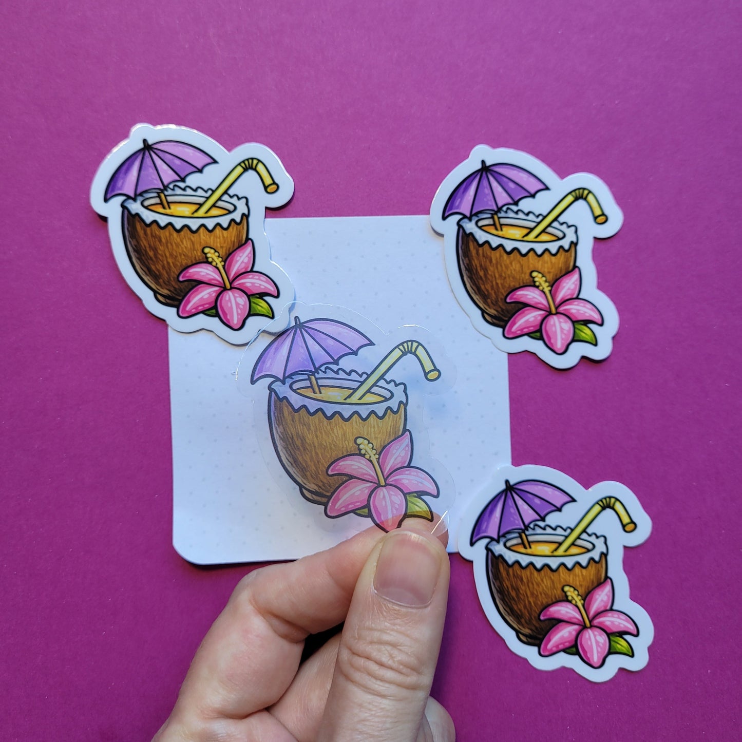 Sticker „Kokosdrink“ - Tropisches Sommerfeeling zum Aufkleben 🥥☀️📚✨