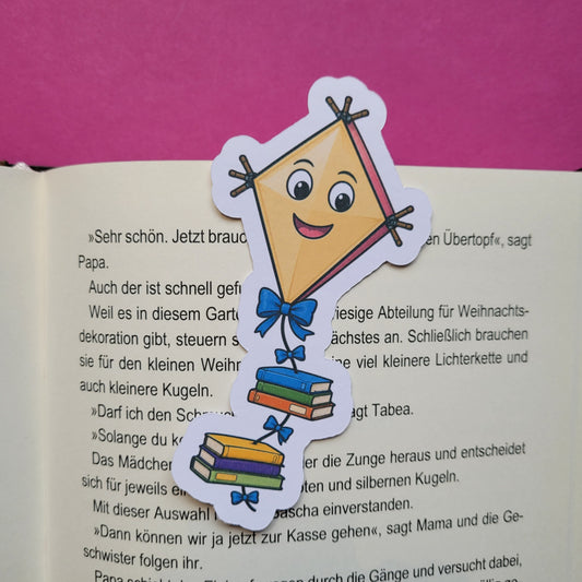 Form-Lesezeichen „Bücherdrachen“ 🐉📚🎏