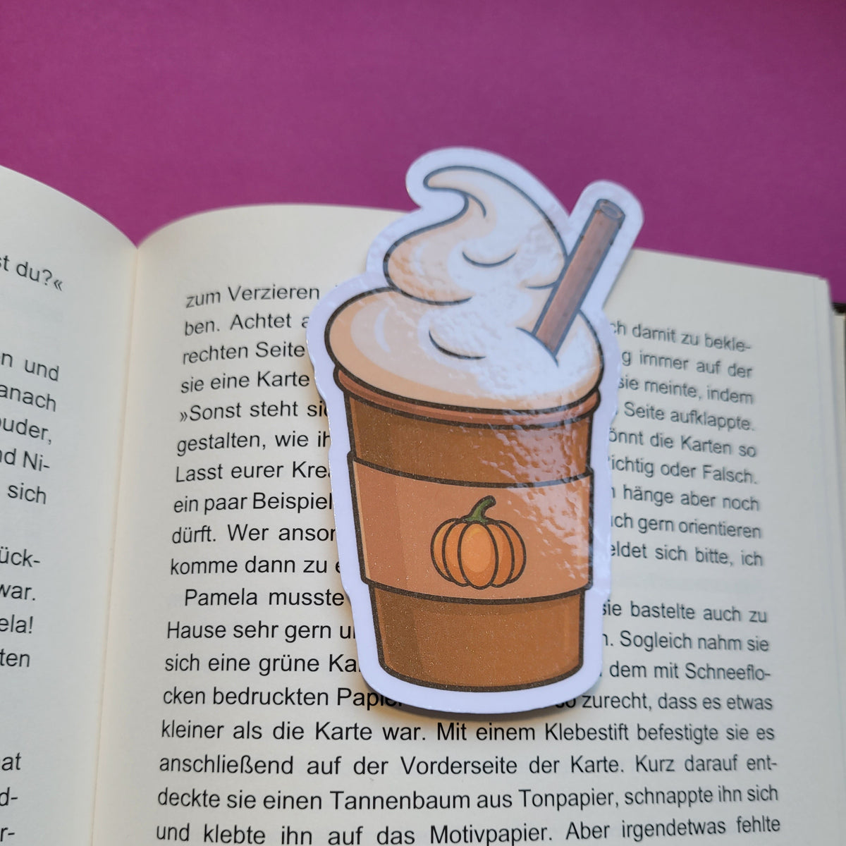 Form-Lesezeichen Pumpkin Spice Latte glänzend