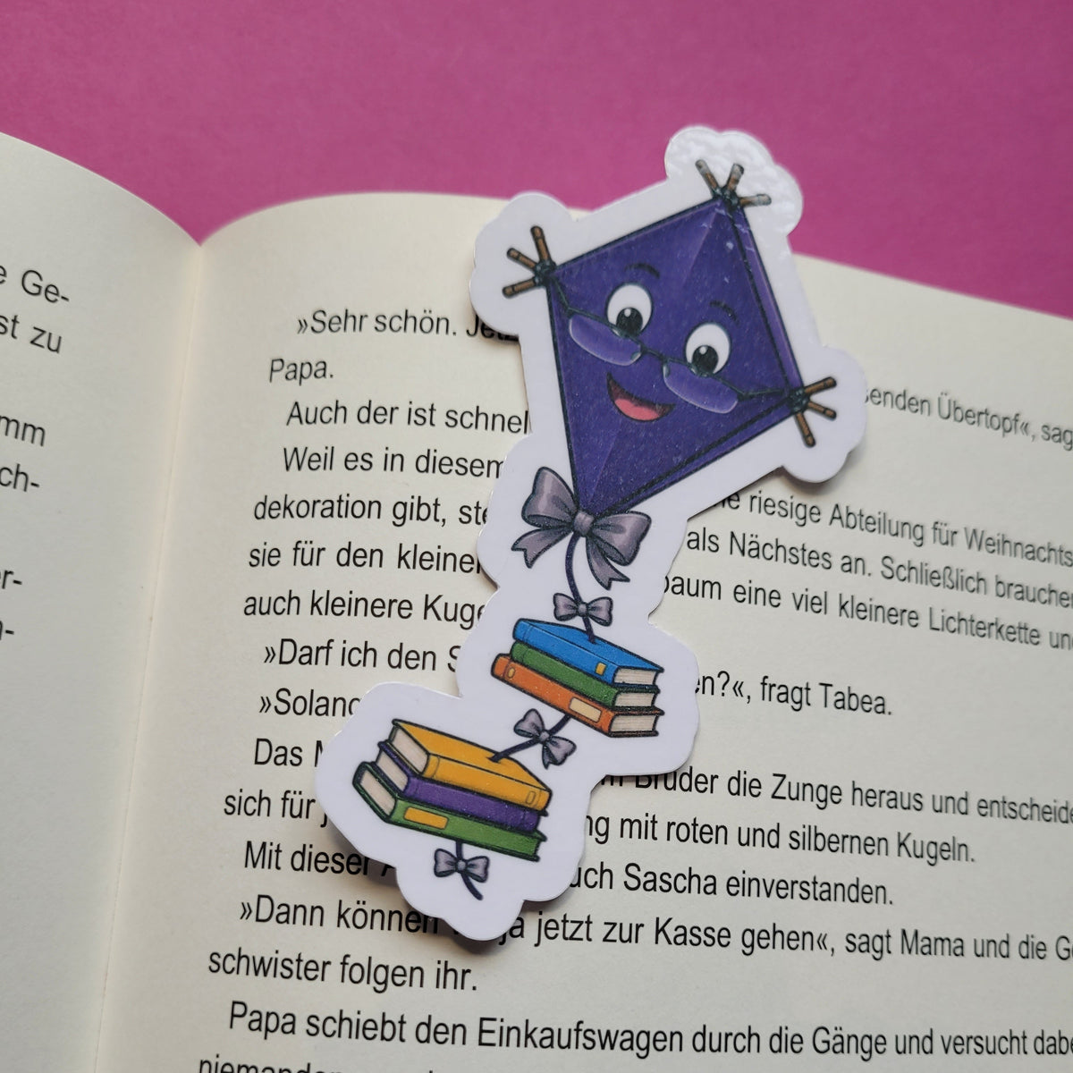 Form-Lesezeichen „Bücherdrachen“ 🐉📚🎏