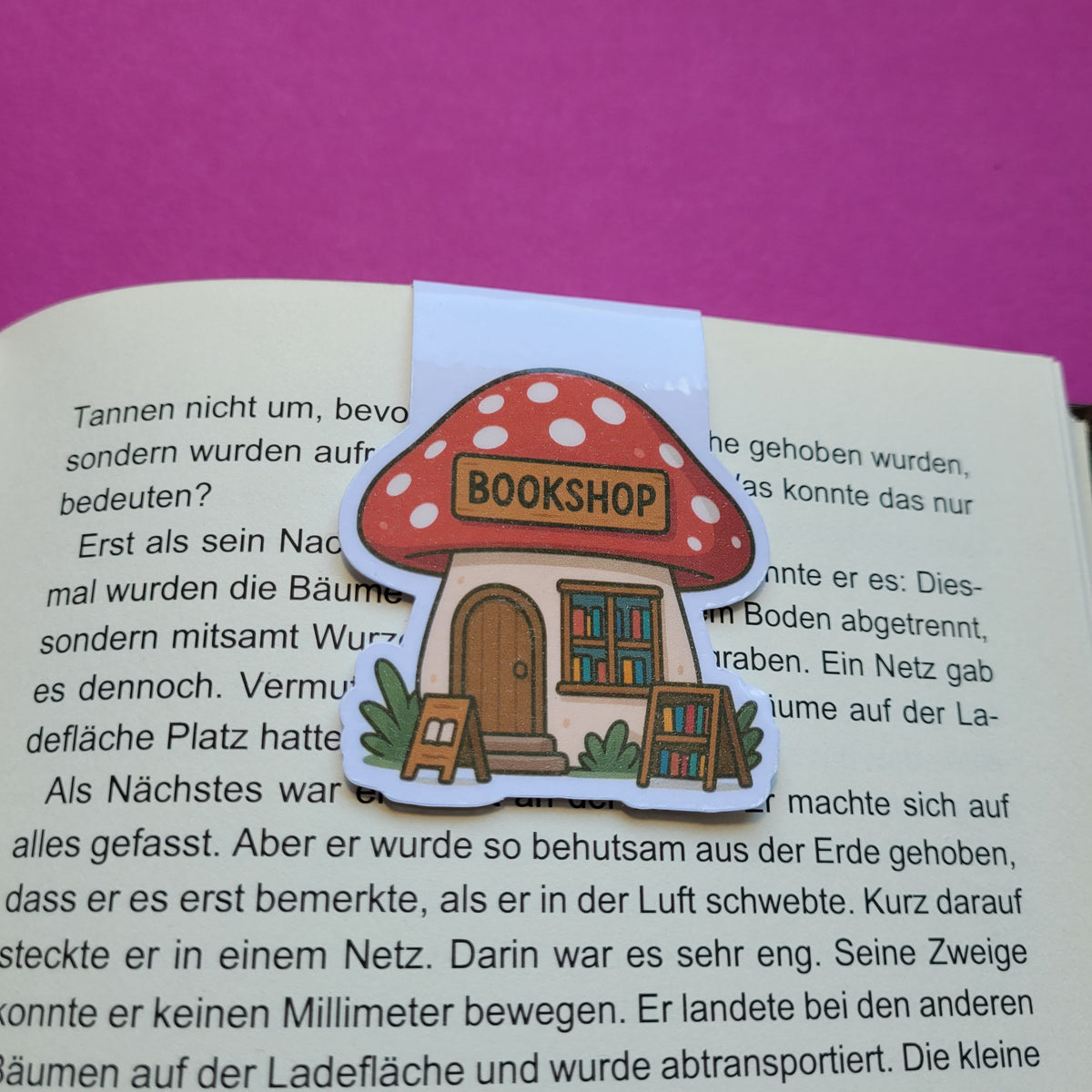 Magnet-Lesezeichen Buchhandlung Fliegenpilz glänzend