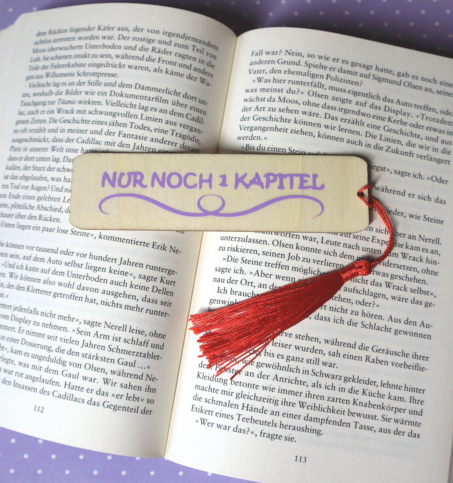 Holz-Lesezeichen "Nur noch 1 Kapitel"