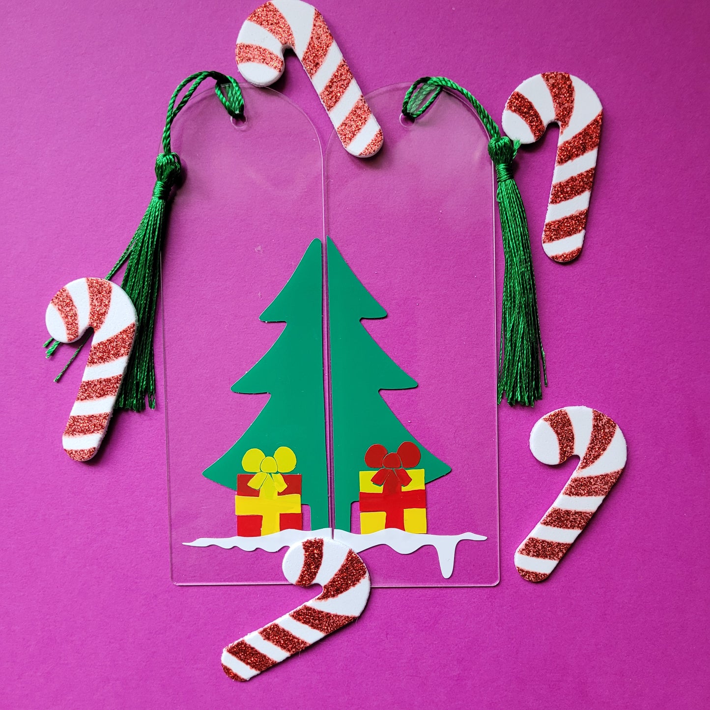 Freundschaftslesezeichen | Acryl-Lesezeichen "Geschenke unterm Tannenbaum"
