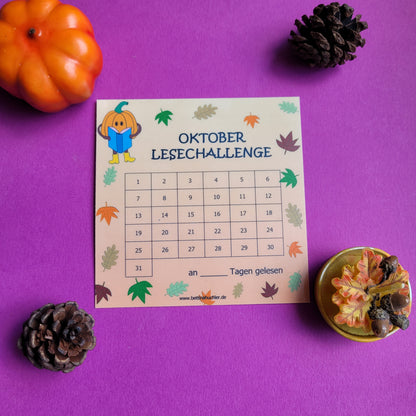 Lesetracker „Oktober Lesechallenge" 🎃