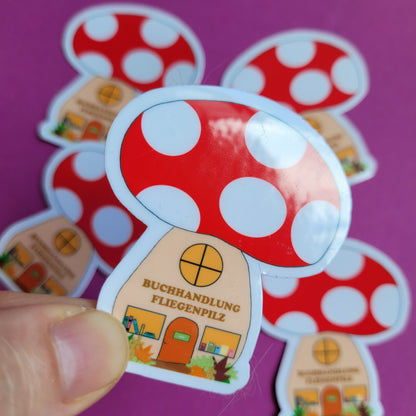 Sticker „Buchhandlung Fliegenpilz"