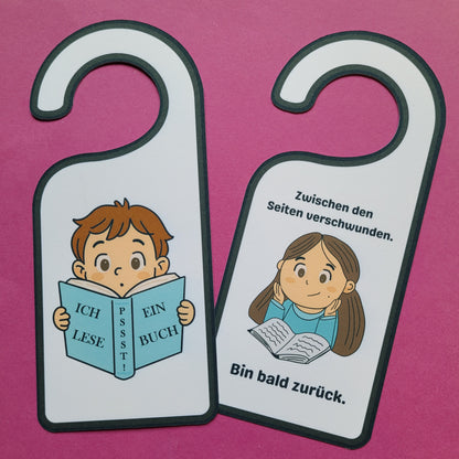 Türschild „Lesende Kinder" 🧒👧