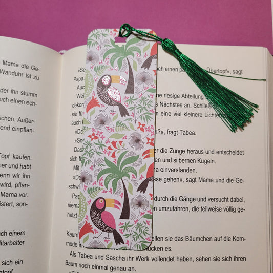 Unikat-Lesezeichen „Tropenglück“ - Ein handgefertigter Hauch Sommer für dein Lieblingsbuch 🌴📚☀️
