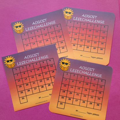 Lesetracker „August Lesechallenge“ - Mach den August zu deinem Lesemonat! 📚☀️🍉✨