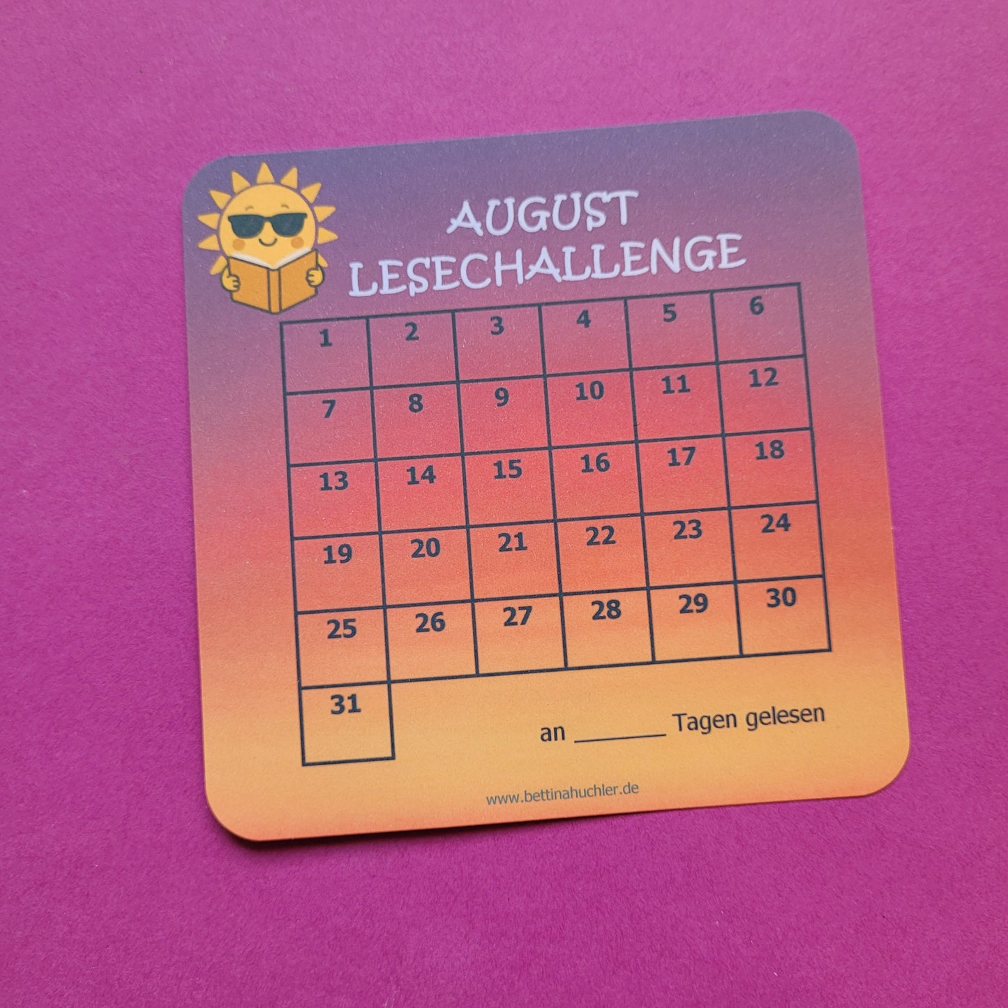 Lesetracker „August Lesechallenge“ - Mach den August zu deinem Lesemonat! 📚☀️🍉✨