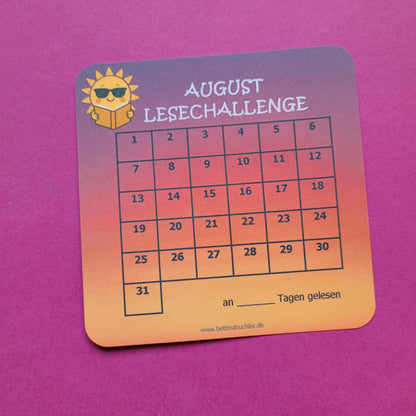 Lesetracker „August Lesechallenge“ - Mach den August zu deinem Lesemonat! 📚☀️🍉✨