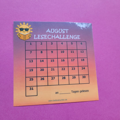 Lesetracker „August Lesechallenge“ - Mach den August zu deinem Lesemonat! 📚☀️🍉✨