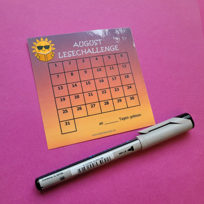 Lesetracker „August Lesechallenge“ - Mach den August zu deinem Lesemonat! 📚☀️🍉✨
