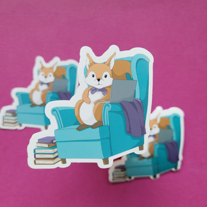 Sticker „Lesehörnchen"