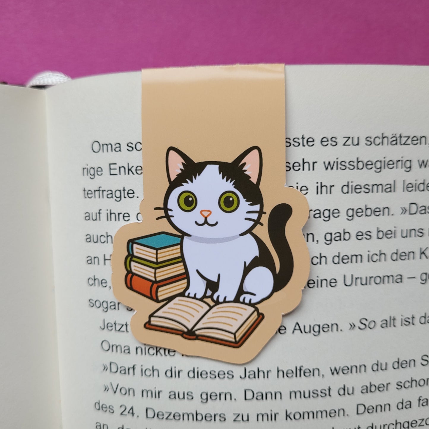 Magnet-Lesezeichen „Mia“ - Eine kleine Diva begleitet deine Lesestunden 🐱📚✨