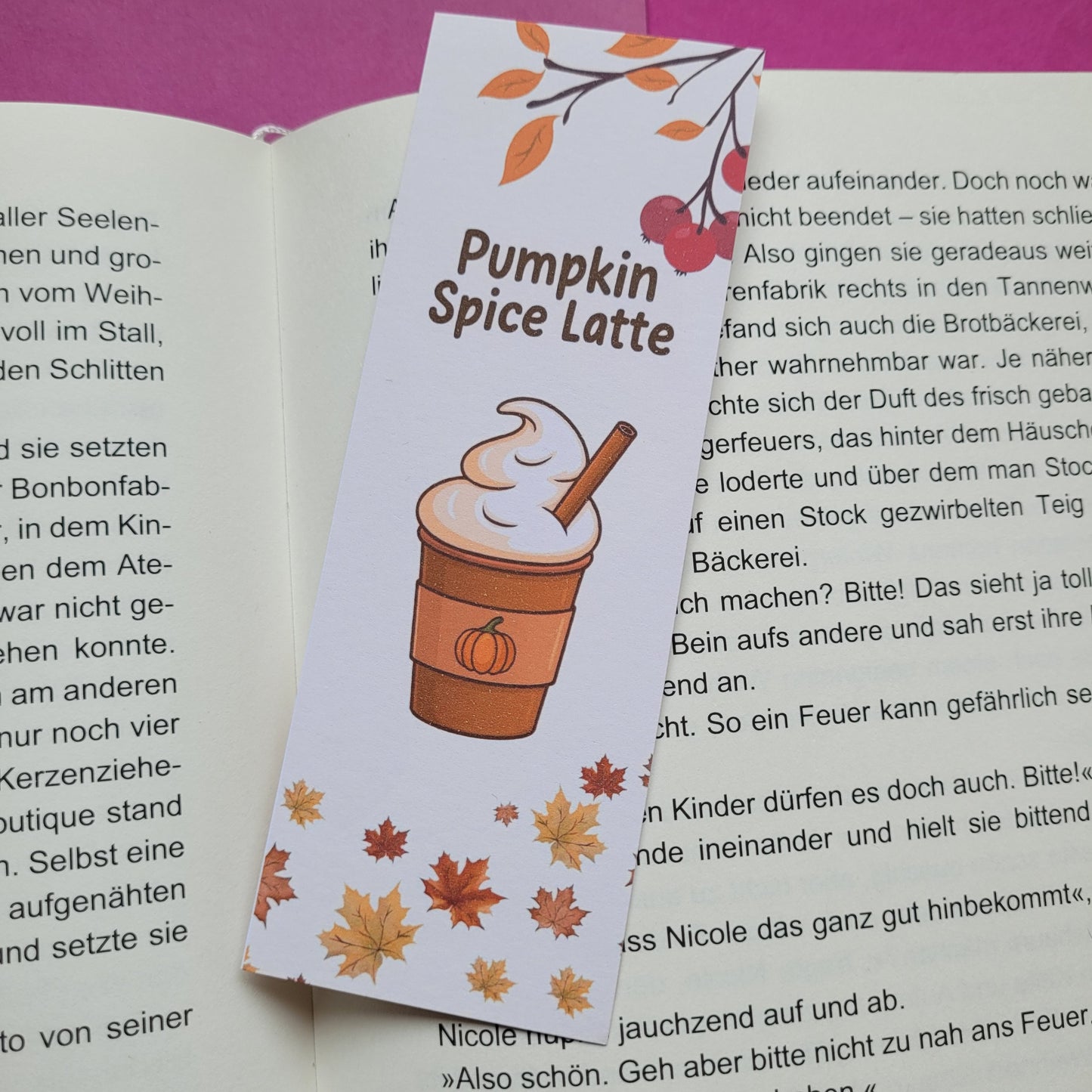 Standard-Lesezeichen „Pumpkin Spice Latte“ - Herbstliche Caféstimmung zwischen deinen Seiten 🎃☕📖
