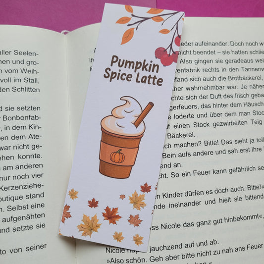 Standard-Lesezeichen „Pumpkin Spice Latte“ - Herbstliche Caféstimmung zwischen deinen Seiten 🎃☕📖