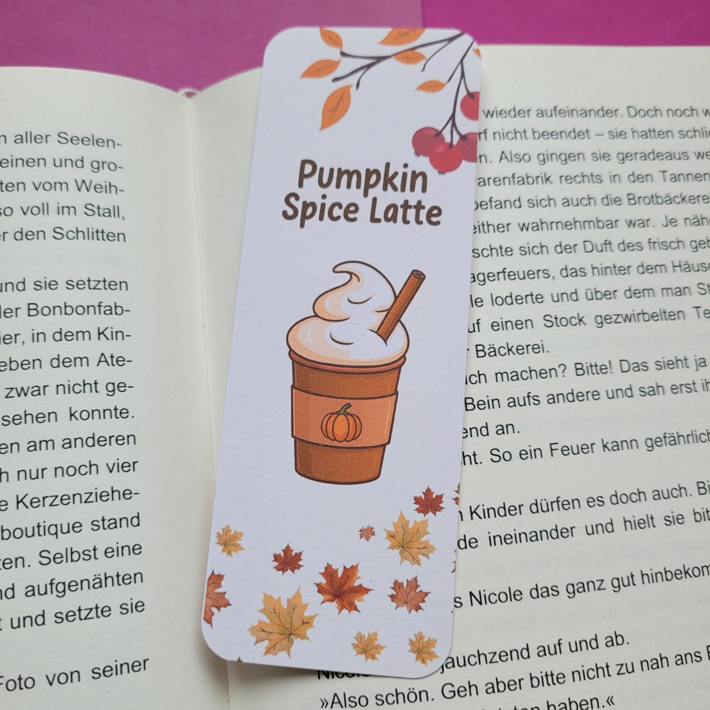 Standard-Lesezeichen „Pumpkin Spice Latte“ - Herbstliche Caféstimmung zwischen deinen Seiten 🎃☕📖