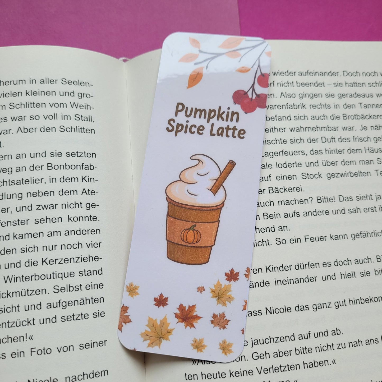 Standard-Lesezeichen „Pumpkin Spice Latte“ - Herbstliche Caféstimmung zwischen deinen Seiten 🎃☕📖