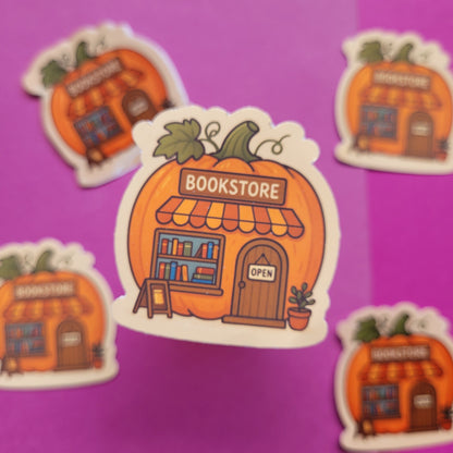 Sticker Buchhandlung Kürbis klein matt