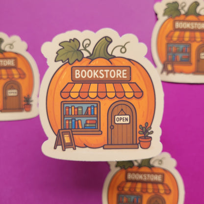 Sticker Buchhandlung Kürbis groß matt