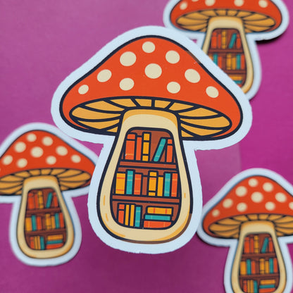 Sticker Fliegenpilz-Bücherregal groß matt