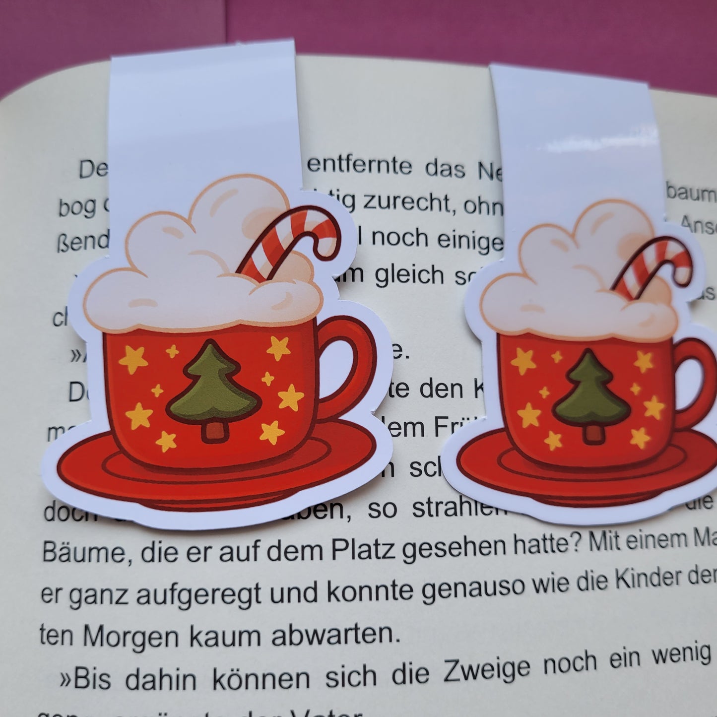 Magnet-Lesezeichen „Weihnachtskakao“ - Gemütliche Winter-Lesepause ☕🎄📖