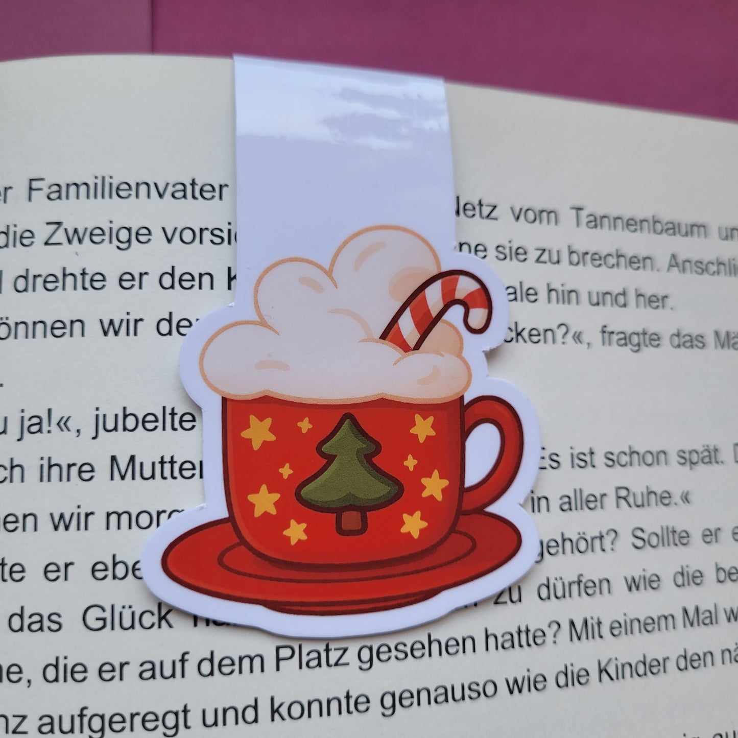 Magnet-Lesezeichen „Weihnachtskakao“ - Gemütliche Winter-Lesepause ☕🎄📖