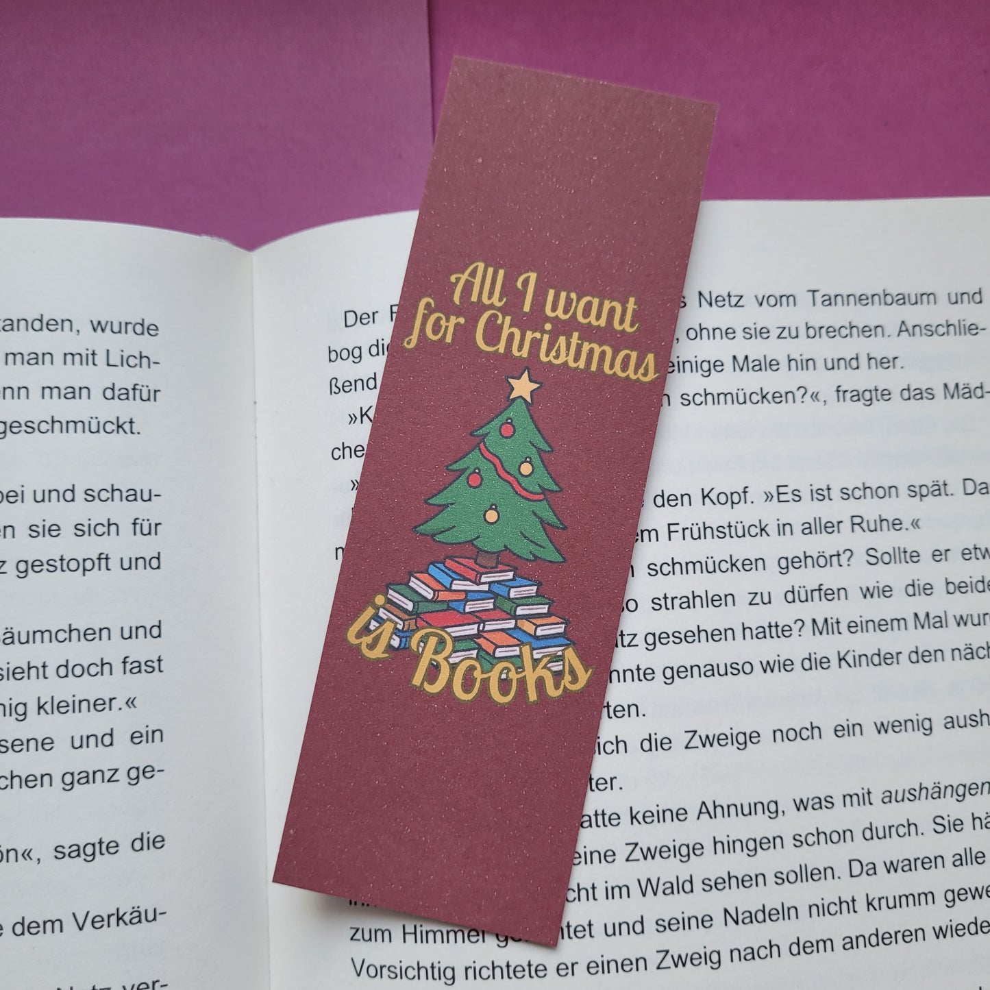 Standard-Lesezeichen „All I want for Christmas is Books“