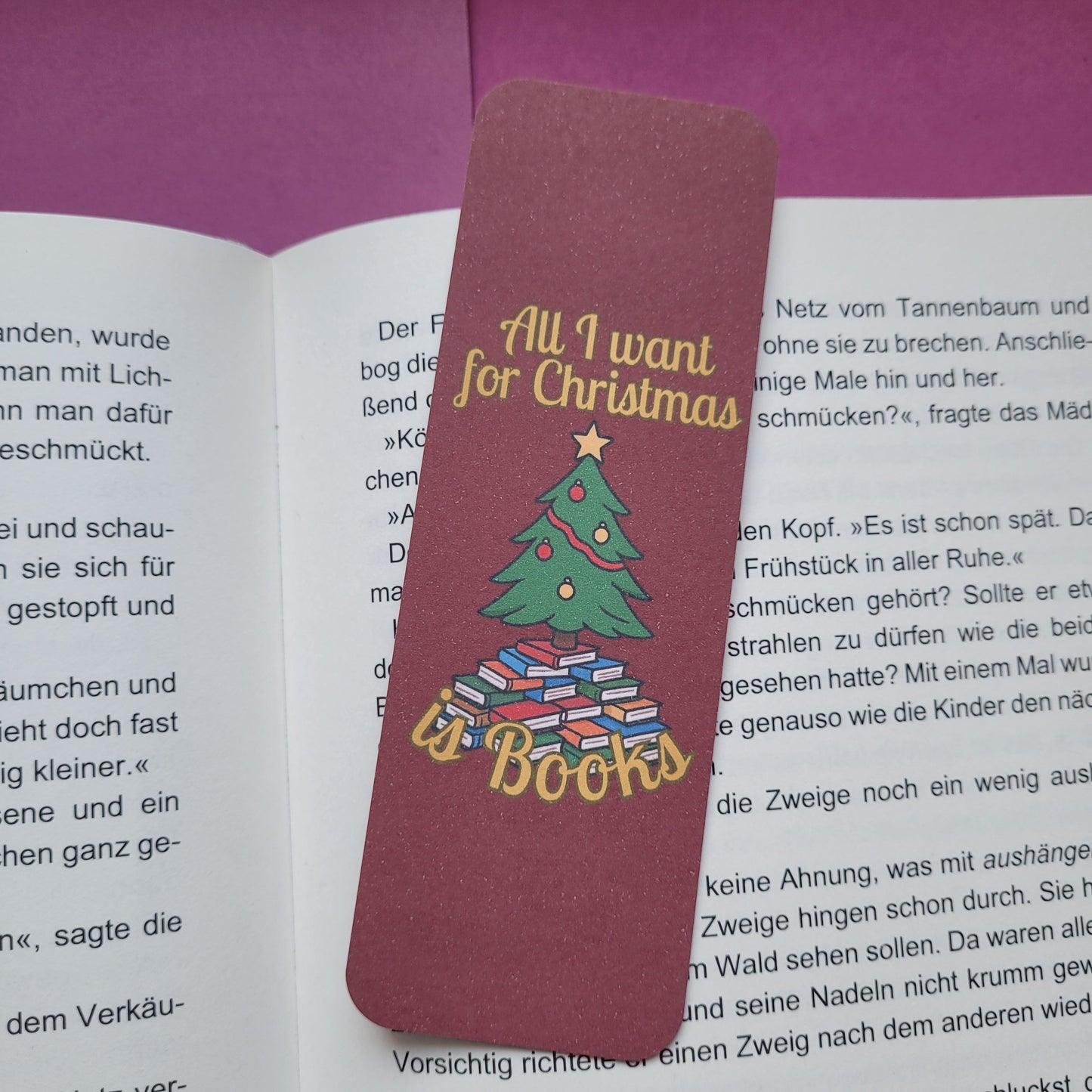 Standard-Lesezeichen „All I want for Christmas is Books“