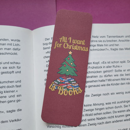 Standard-Lesezeichen „All I want for Christmas is Books“