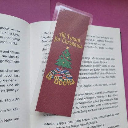 Standard-Lesezeichen „All I want for Christmas is Books“
