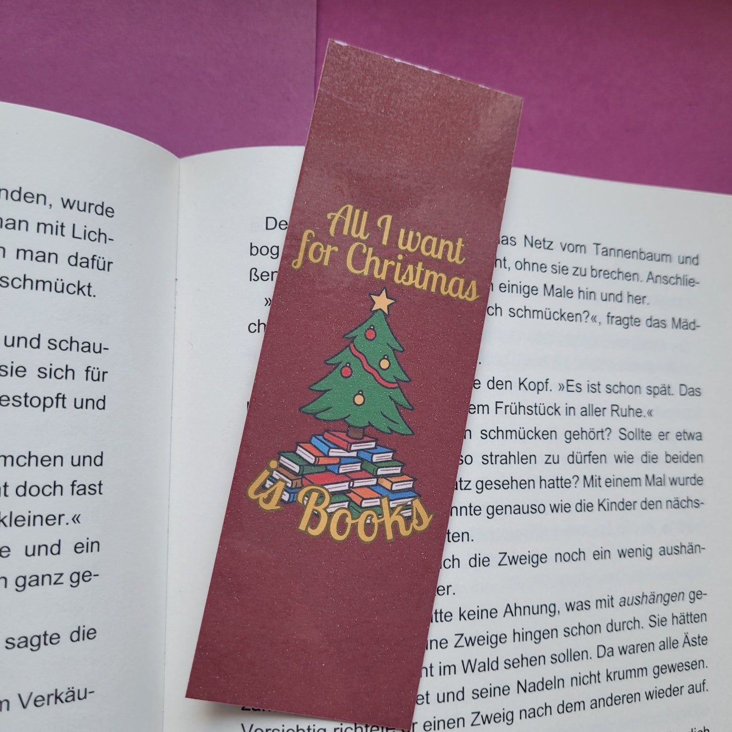Standard-Lesezeichen „All I want for Christmas is Books“