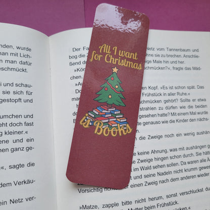 Standard-Lesezeichen „All I want for Christmas is Books“