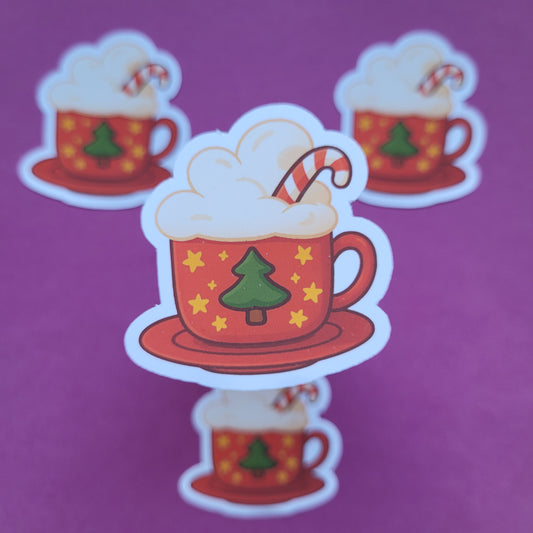 Sticker „Weihnachtskakao“ - Cozy Weihnachtsstimmung für Bücherfans ☕🎄📖