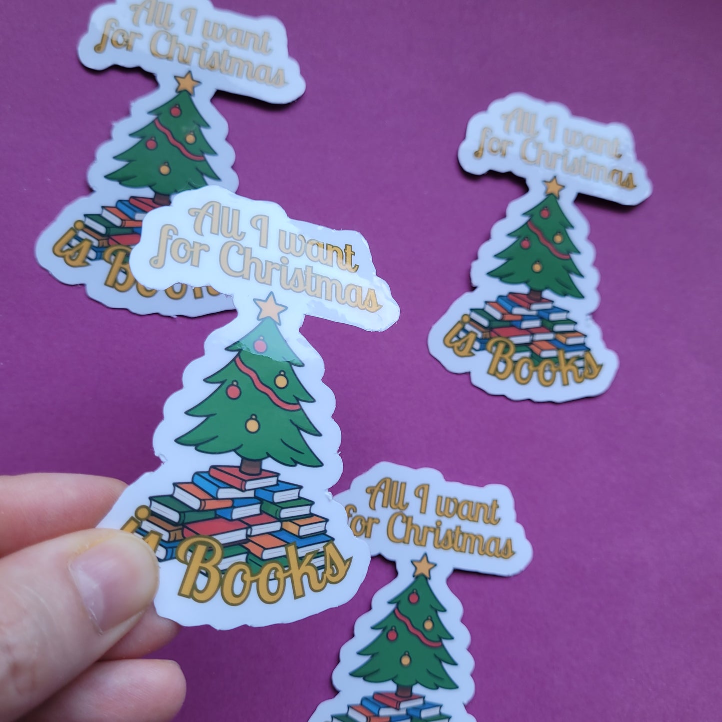 Sticker „All I want for Christmas is Books“ 🎄✨