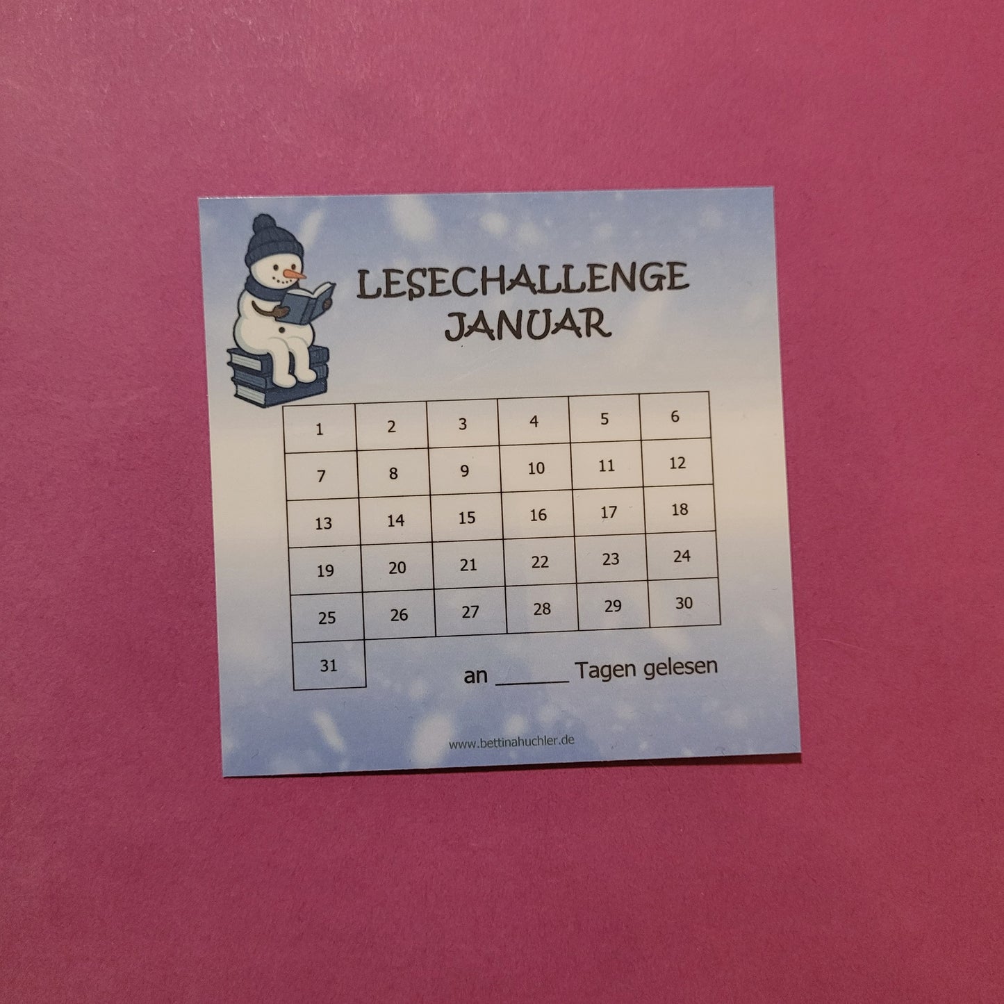 Lesetracker „Januar Lesechallenge" ⛄