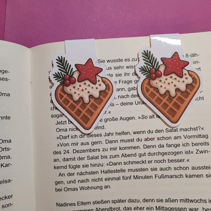 Magnet-Lesezeichen „Weihnachtswaffel“ – Gemütliche Winter-Lesepause 🧇🎄📖✨