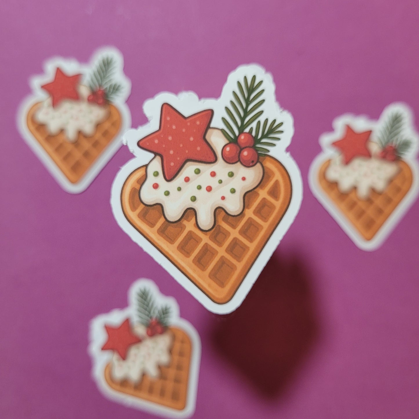 Sticker „Weihnachtswaffel“ - Cozy Winter- & Bakery-Vibes für Bücherfans 🧇🎄📖