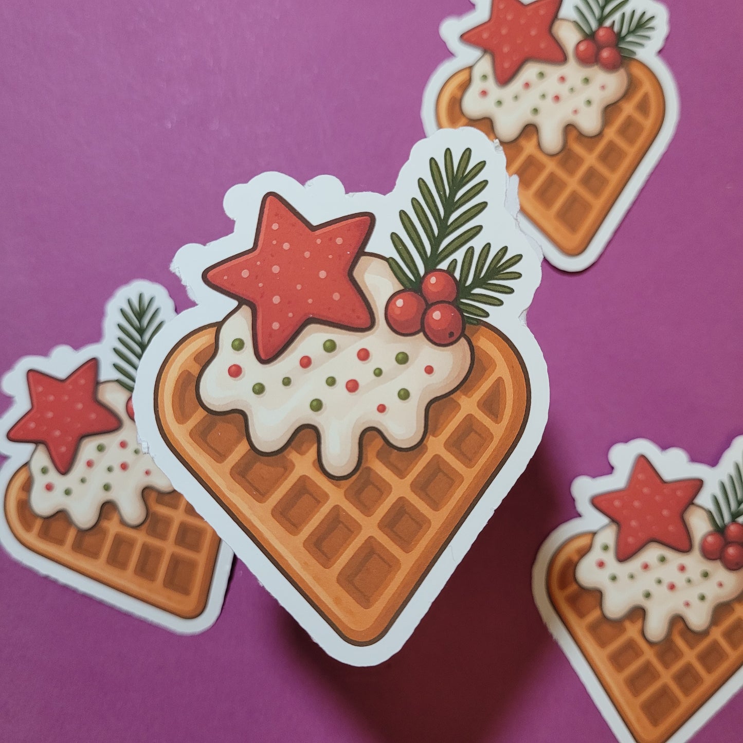 Sticker „Weihnachtswaffel“ - Cozy Winter- & Bakery-Vibes für Bücherfans 🧇🎄📖