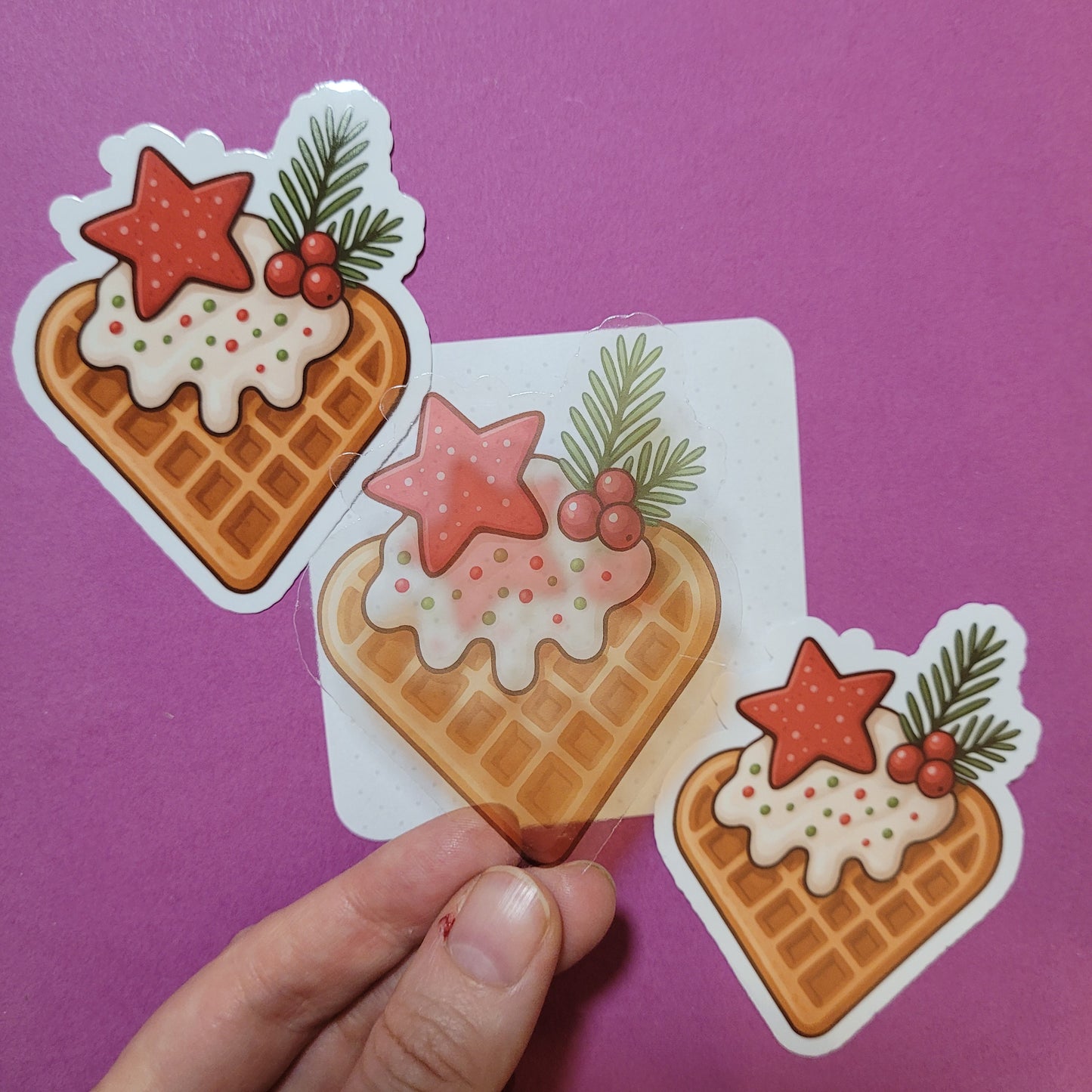 Sticker „Weihnachtswaffel“ - Cozy Winter- & Bakery-Vibes für Bücherfans 🧇🎄📖